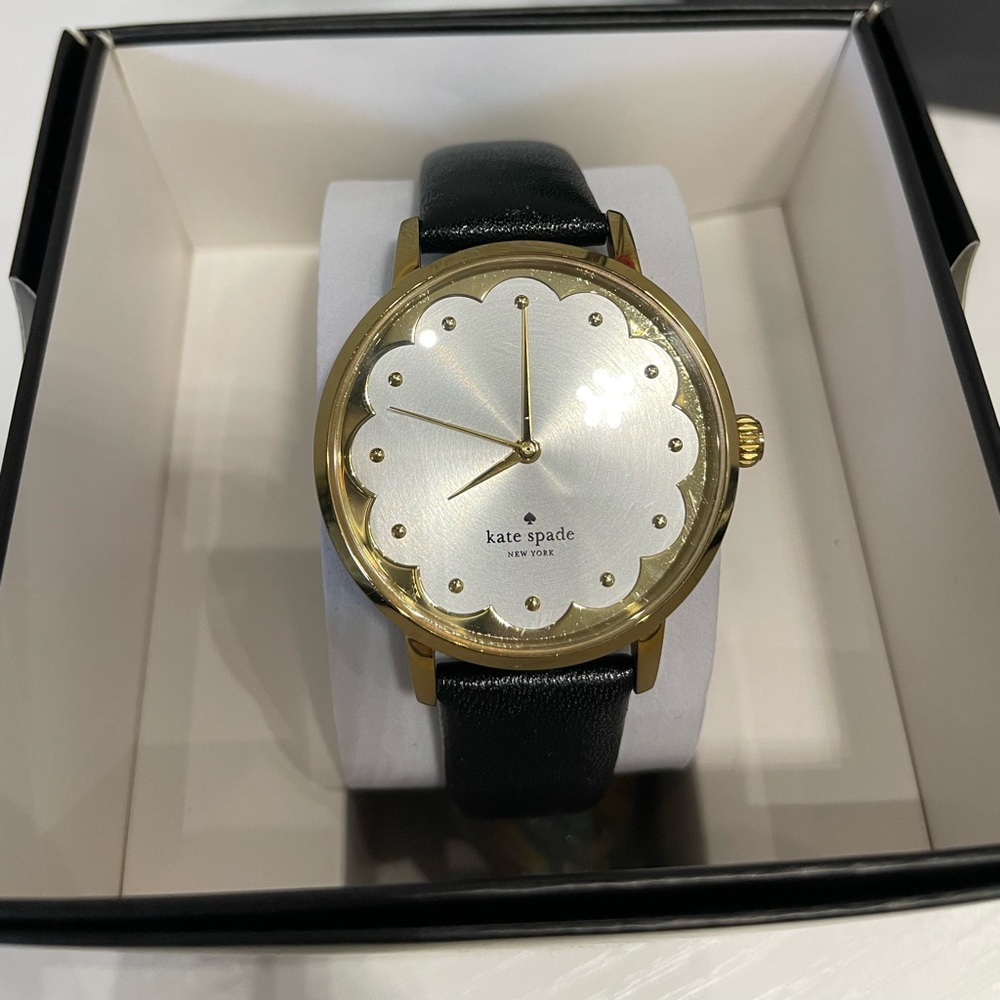 Kate Spade New York Women's Metro Watch With Black Leather Band- Gently used